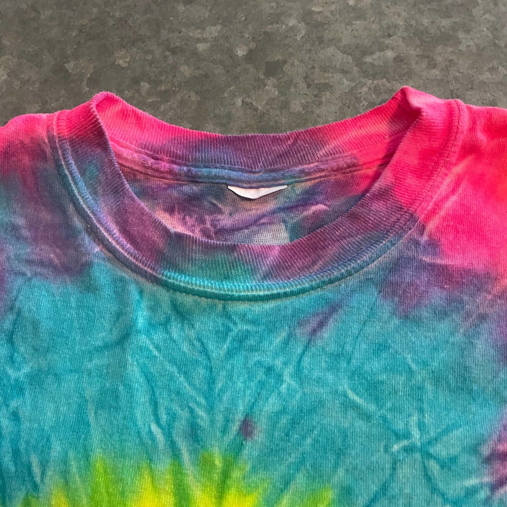 Alvin’s Island Surf Company Neon Tie Dye Long Sleeve Tee Shirt Mens Small Medium - Picture 3 of 10